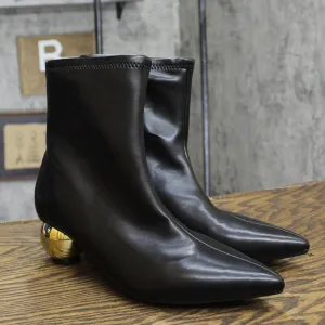 A New Day Jaz Ball Heel Stretch Ankle Boots with Memory Foam Insole Black 8.5M