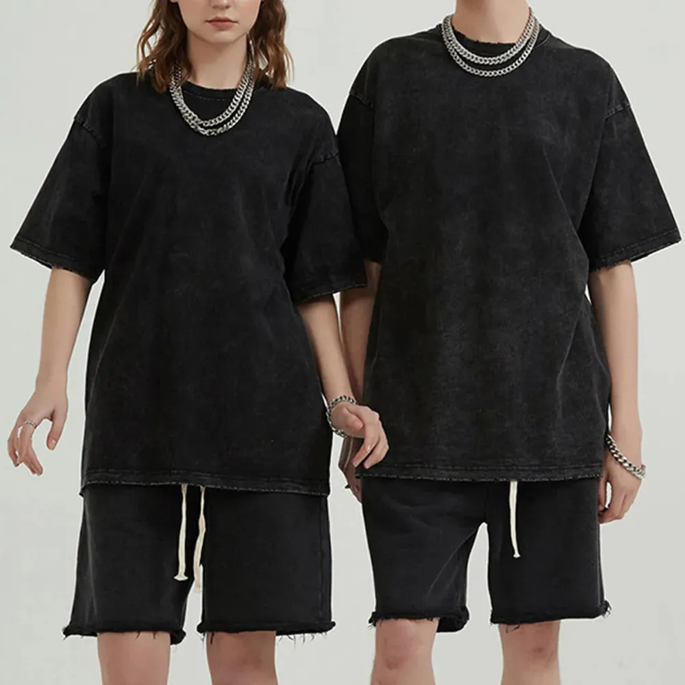 Acid Washed Cotton Hip Hop T-Shirt