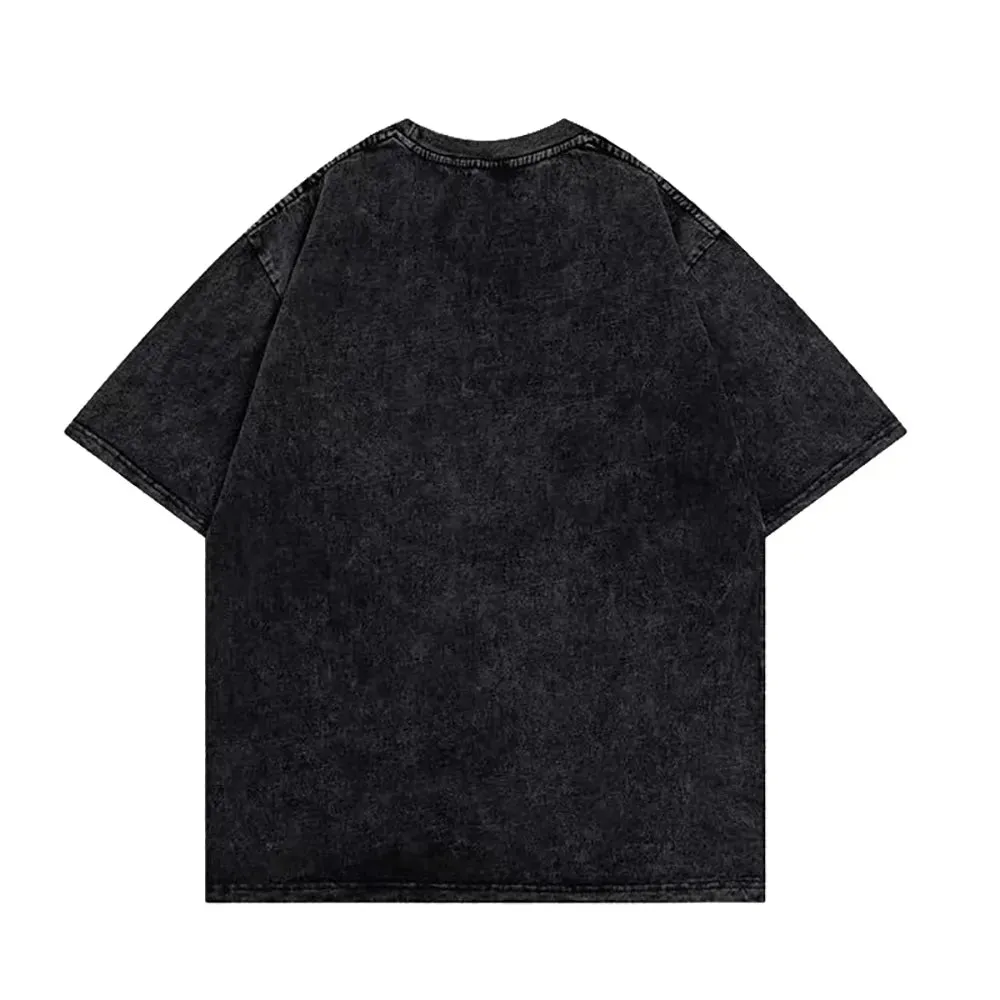 Acid Washed Cotton Hip Hop T-Shirt