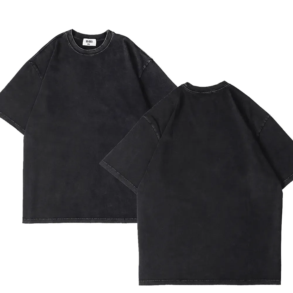 Acid Washed Cotton Hip Hop T-Shirt