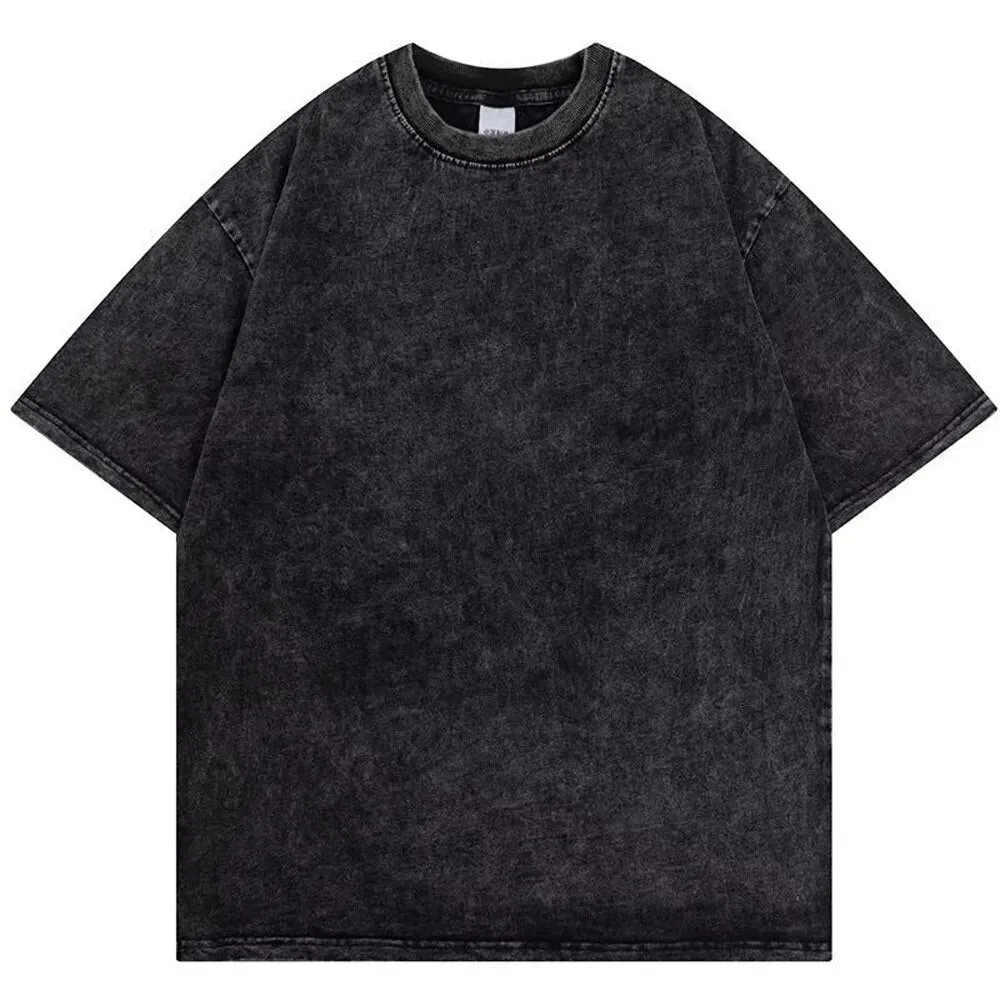 Acid Washed Cotton Hip Hop T-Shirt