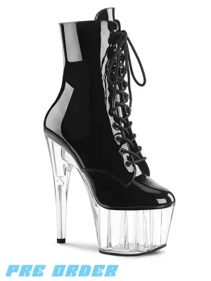 ADORE-1020 - BLACK PATENT & CLEAR ✰ PRE ORDER ✰