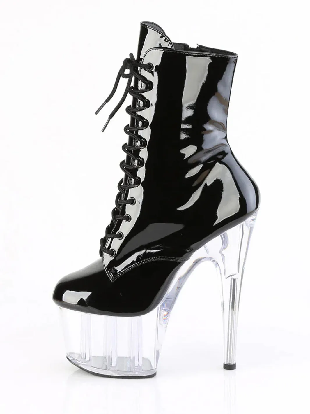 ADORE-1020 - BLACK PATENT & CLEAR ✰ PRE ORDER ✰