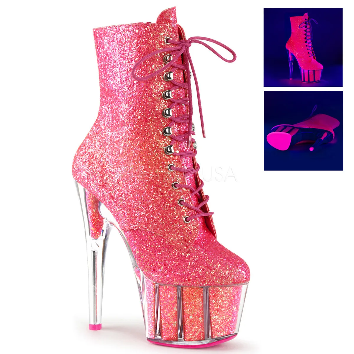 ADORE-1020G  Neon Pink Glitter/Neon Pink Glitter