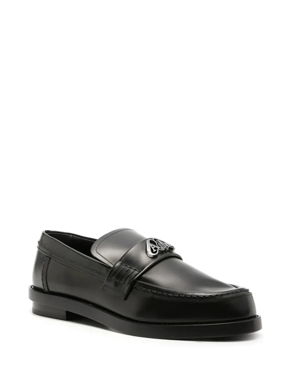 Alexander McQueen Seal-plaque leather loafers