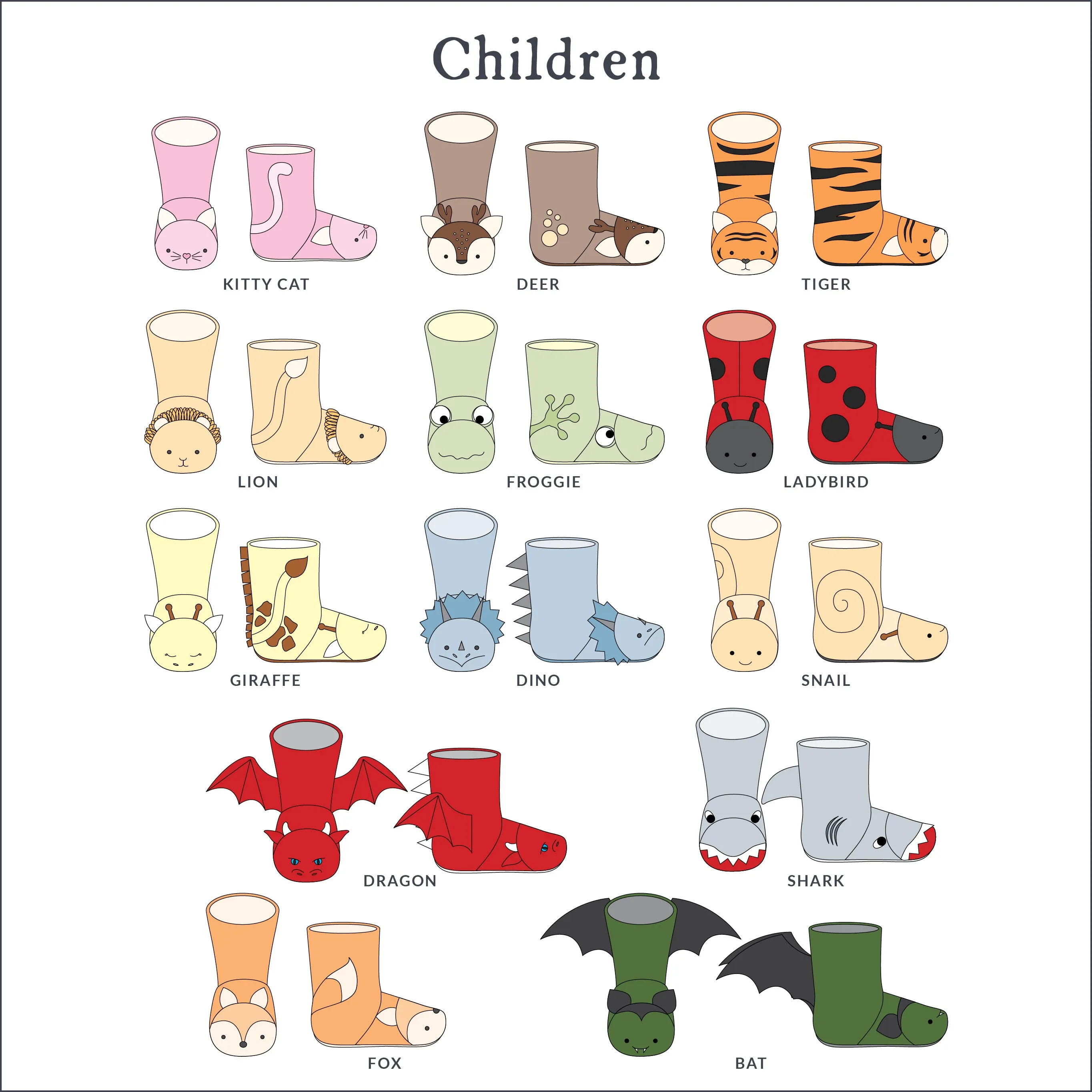 Animal Boots Sewing Pattern - Child
