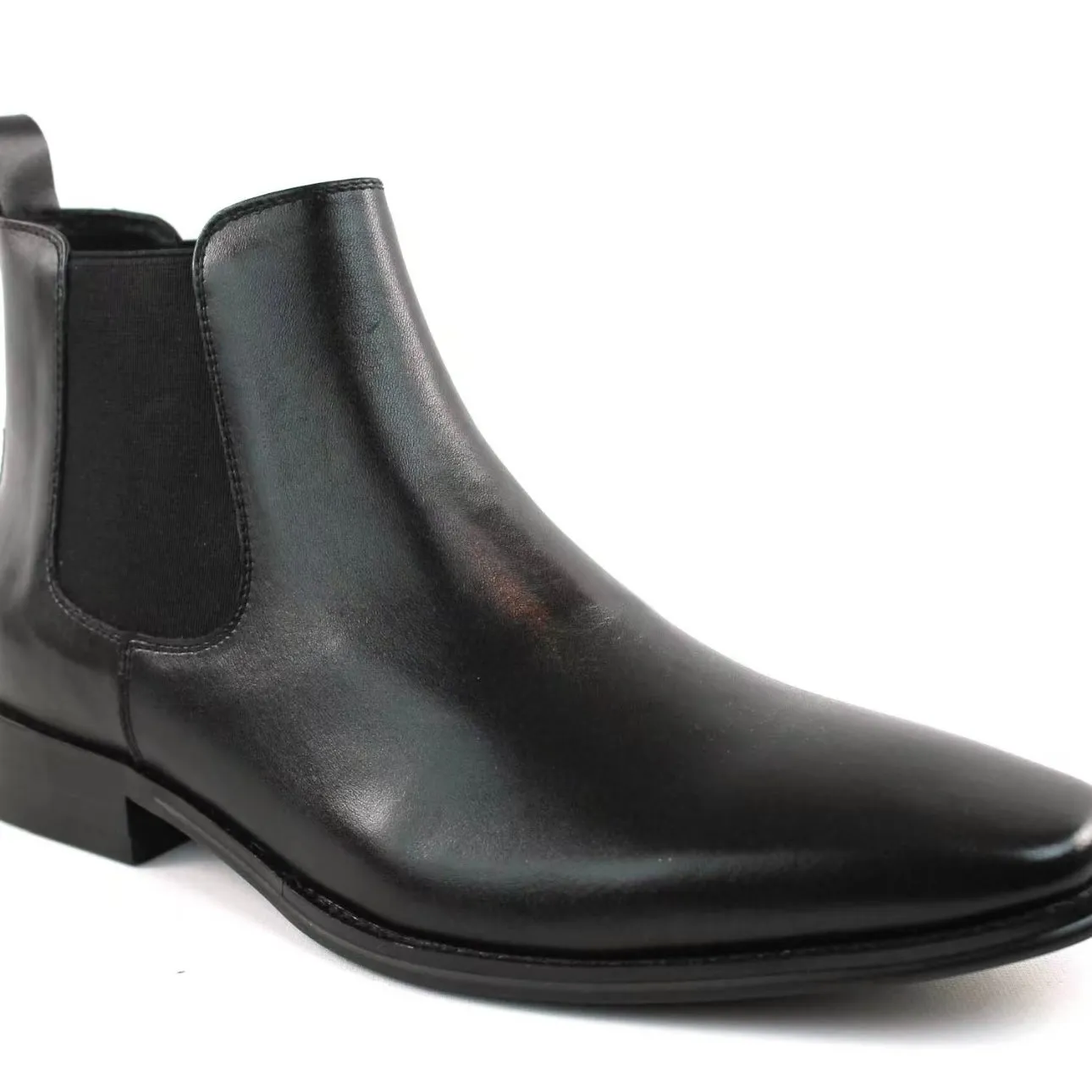 AZARMAN Men's Real Leather Black Chelsea Boots