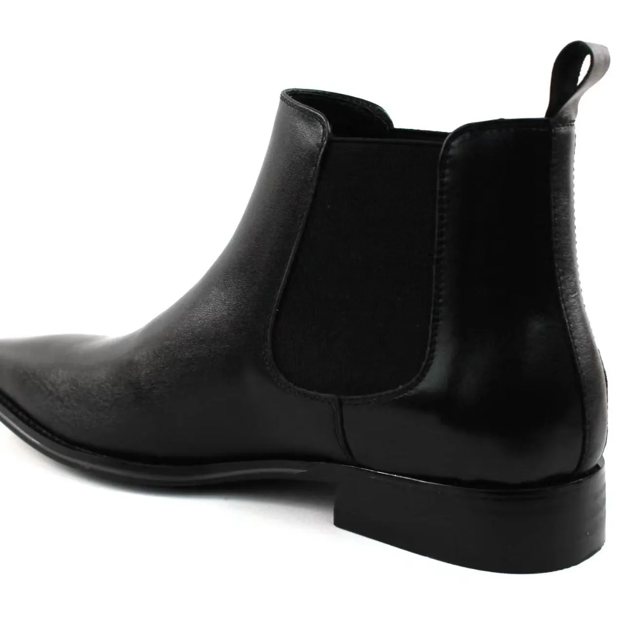 AZARMAN Men's Real Leather Black Chelsea Boots