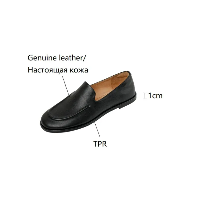 binfenxie NEW Autumn Women Loafers Genuine Leather Shoes for Women Round Toe Low Heel Women Pumps Retro Soft Shoes Women