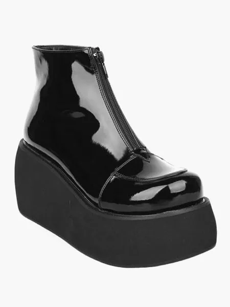 Black Lolita BootiesPlatform Black PU Lolita Ankle Boots