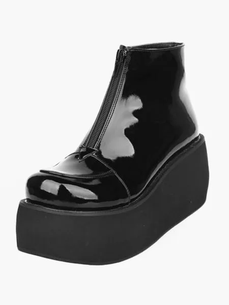 Black Lolita BootiesPlatform Black PU Lolita Ankle Boots