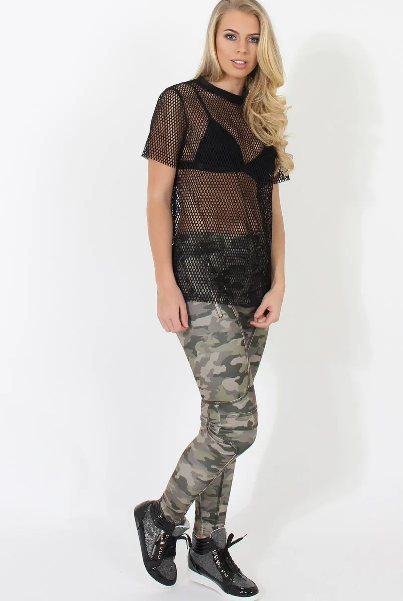 Black Mesh Top - Piper