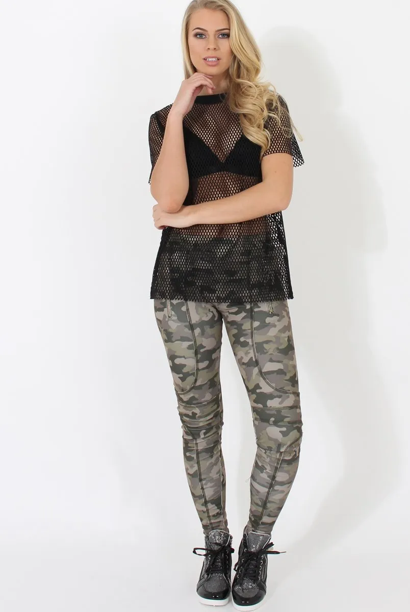 Black Mesh Top - Piper