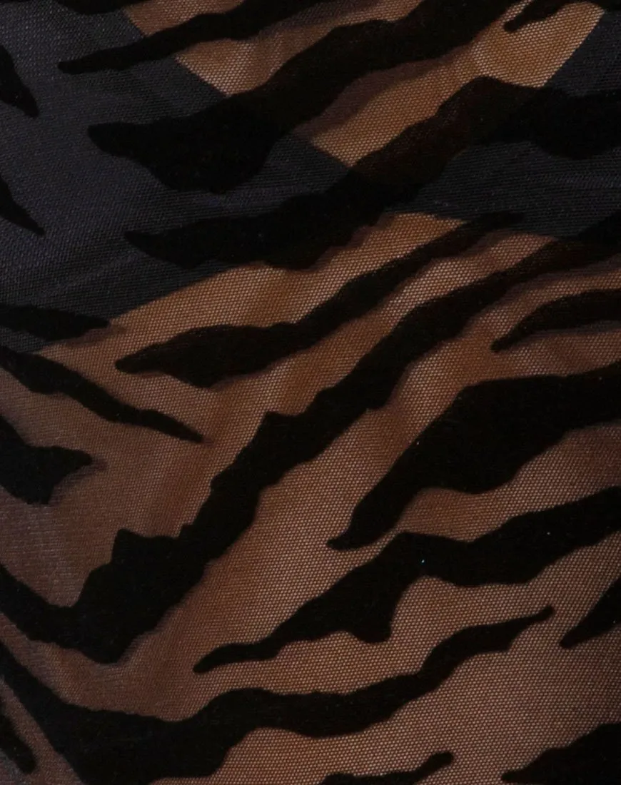 Bonnie Top in Horizontal Zebra Flock Black