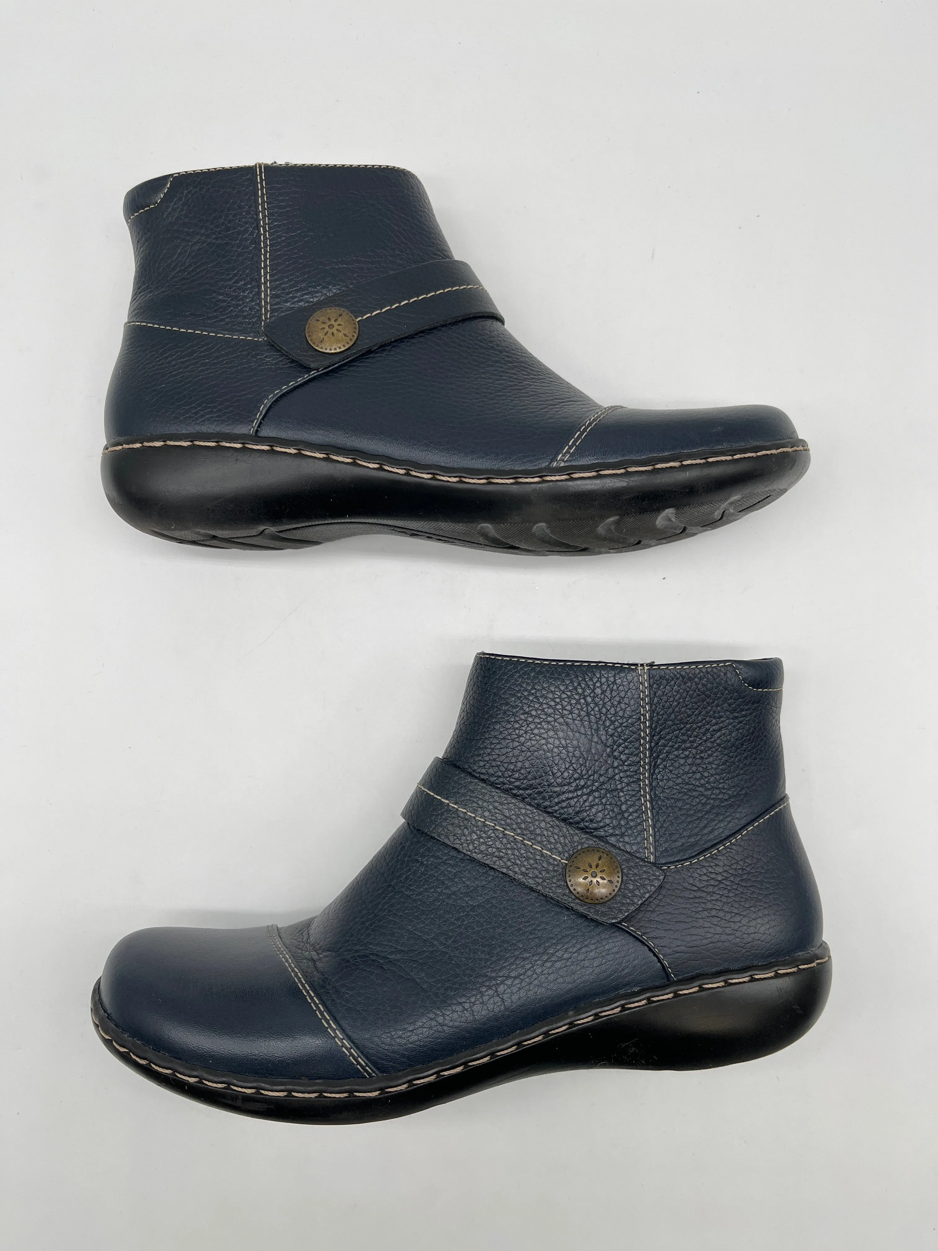 Boots Ankle Flats By Clarks In Blue, Size: 7.5