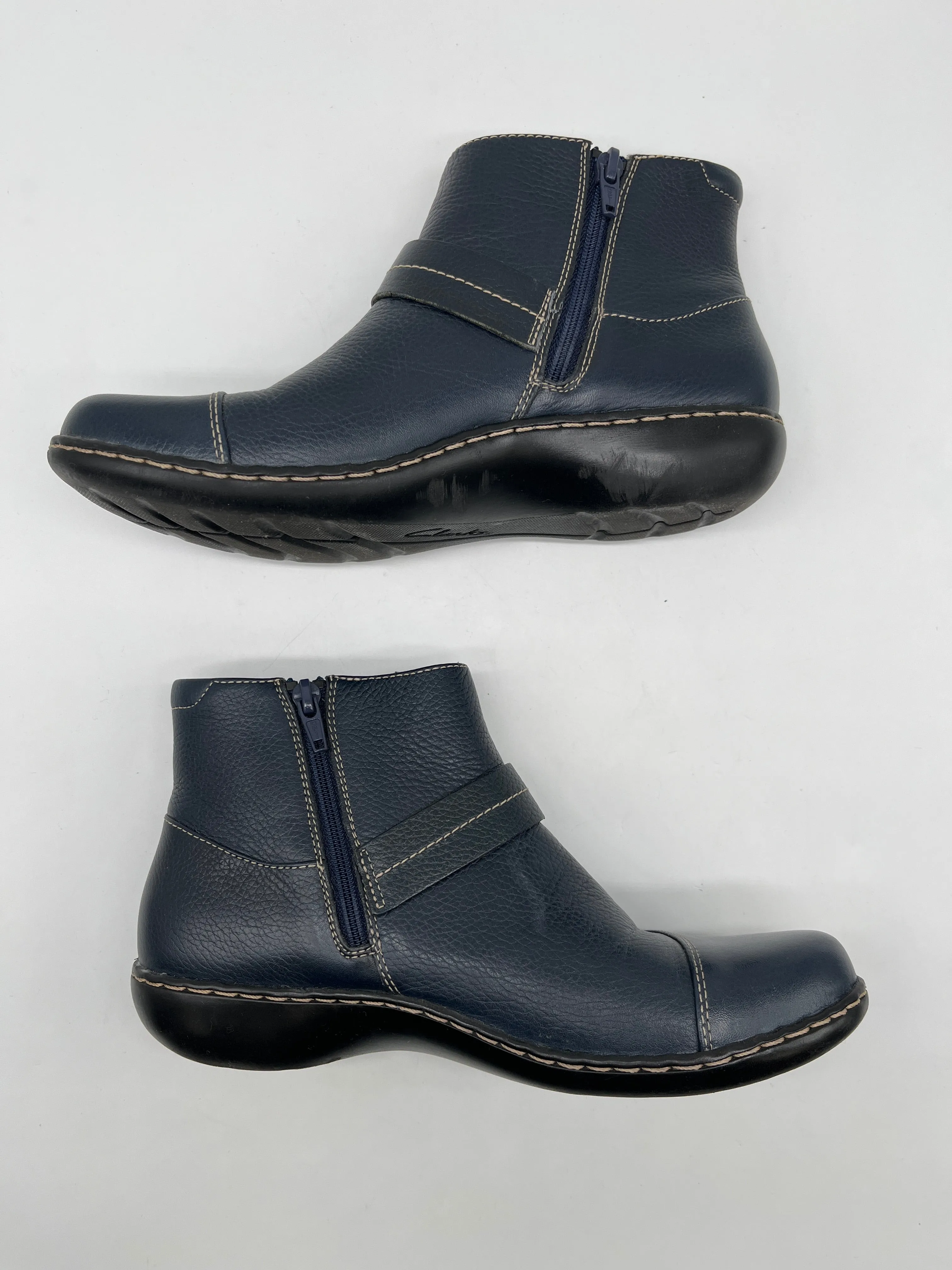 Boots Ankle Flats By Clarks In Blue, Size: 7.5