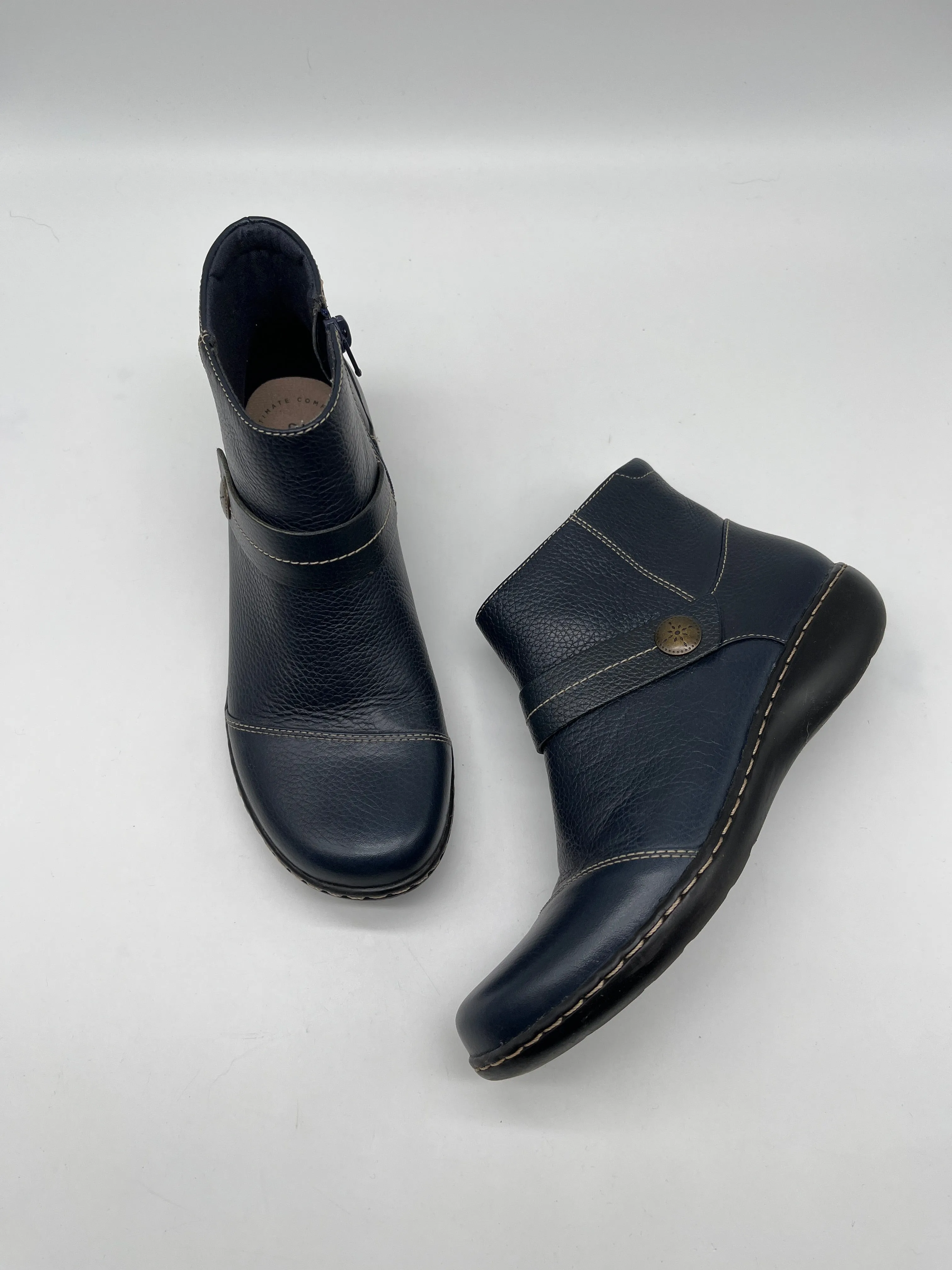 Boots Ankle Flats By Clarks In Blue, Size: 7.5