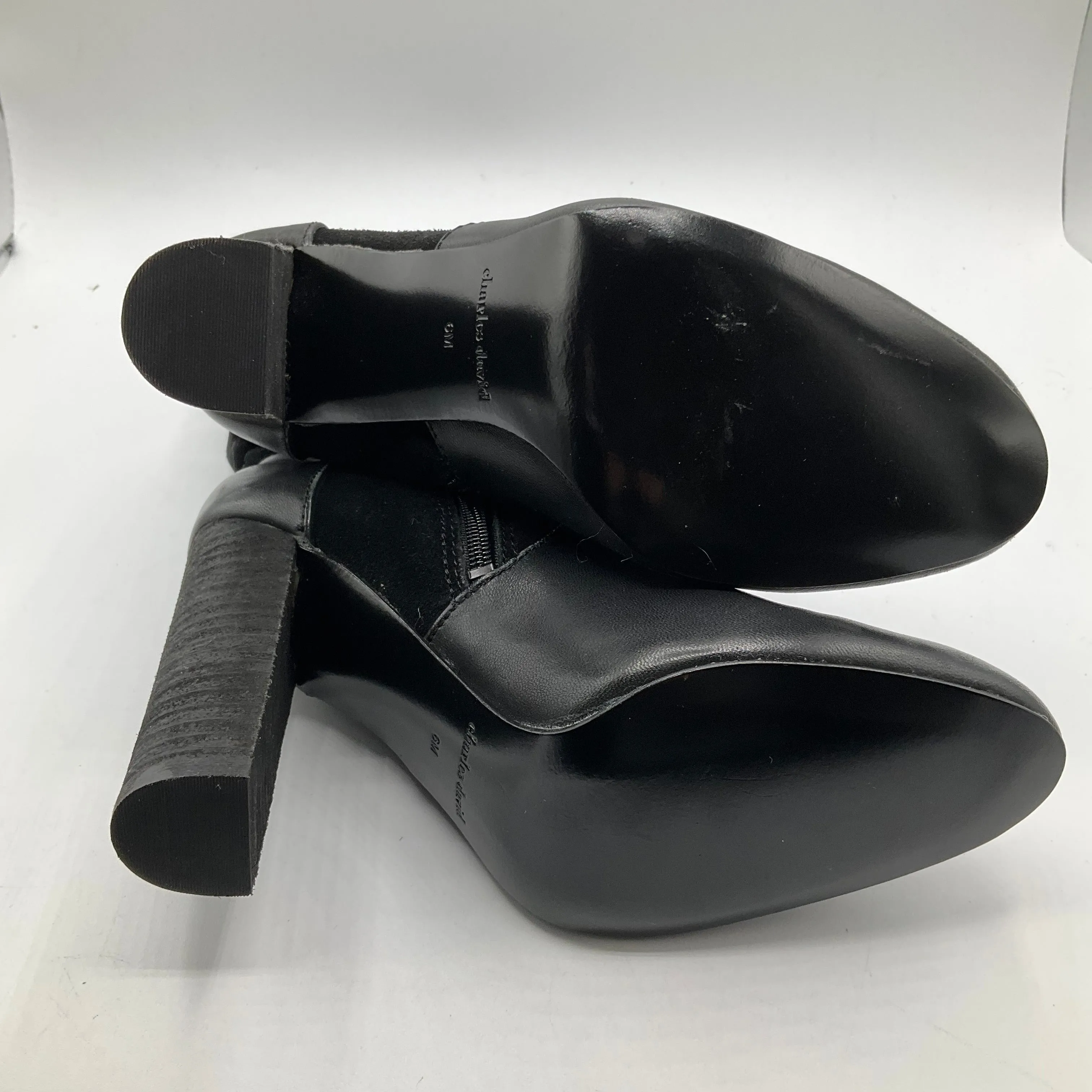 Boots Ankle Heels By Charles David In Black, Size: 6