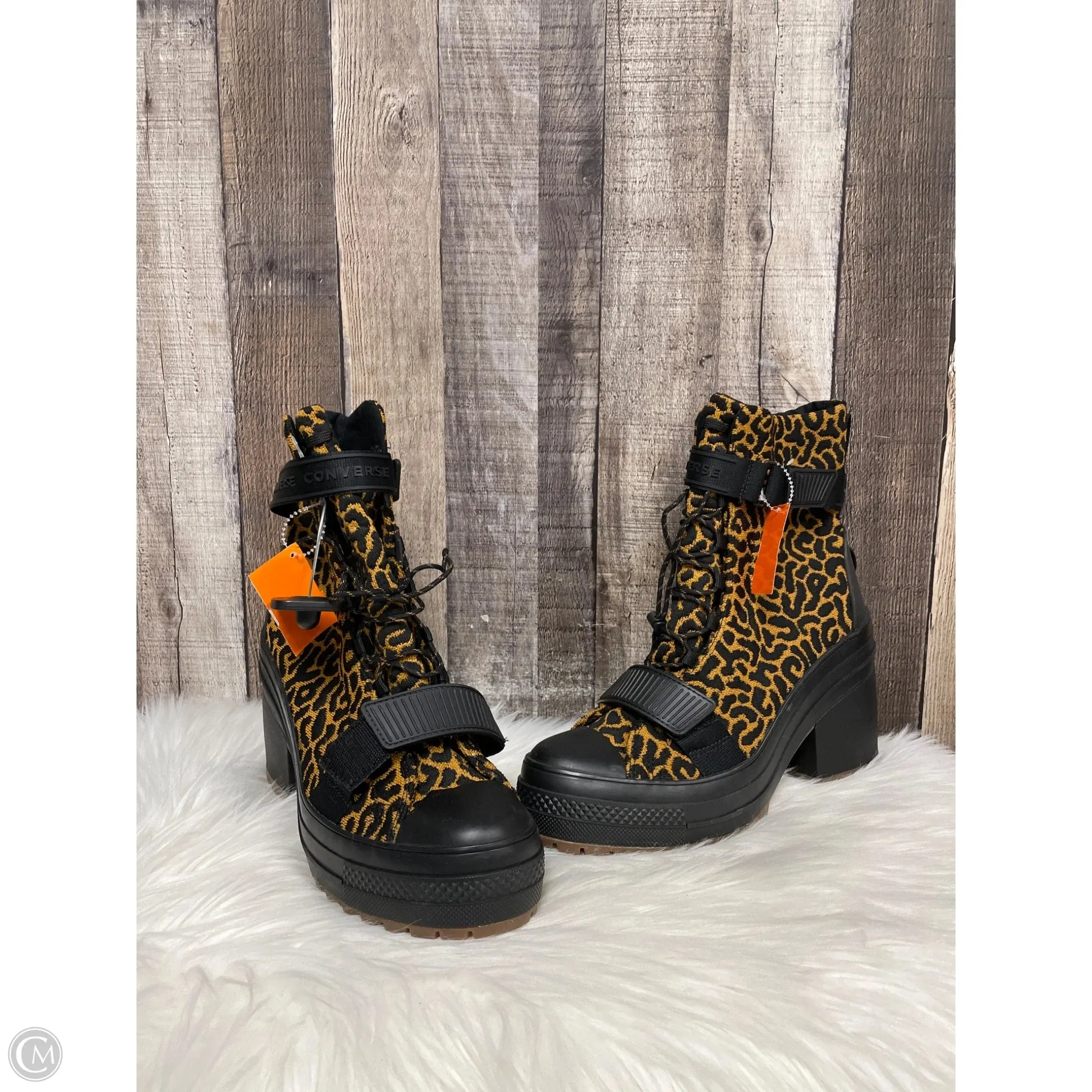 Boots Ankle Heels By Converse In Animal Print, Size: 10.5