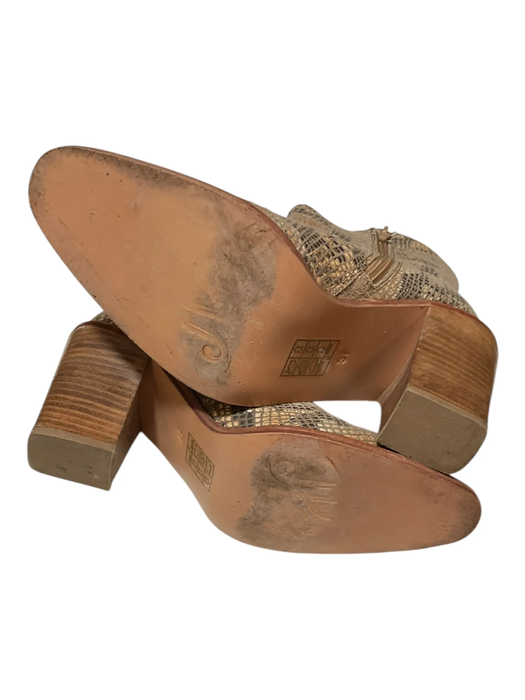 Boots Ankle Heels By Free People In Snakeskin Print, Size: 6.5