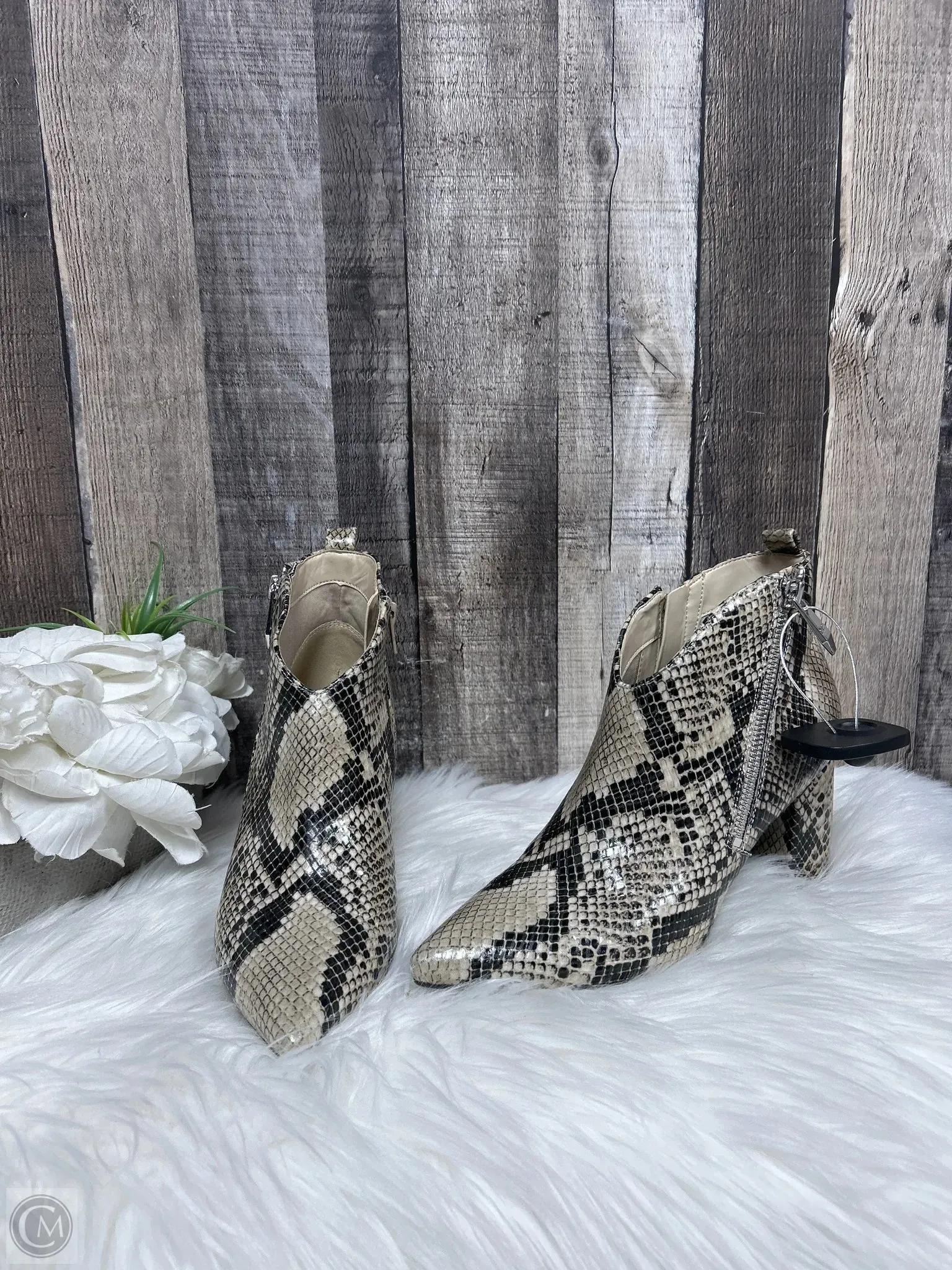 Boots Ankle Heels By Marc Fisher In Snakeskin Print, Size: 6