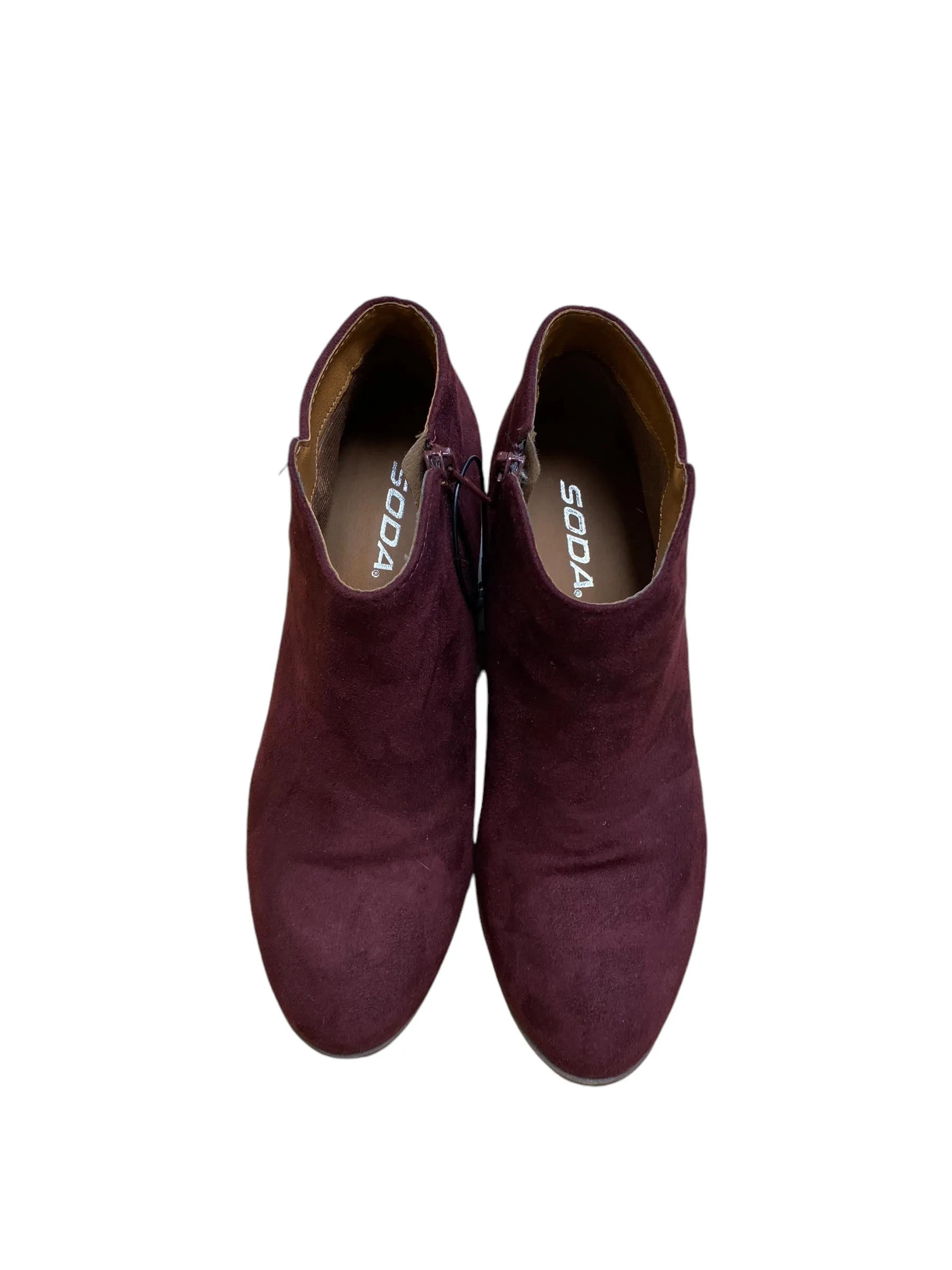 Boots Ankle Heels By Soda In Brown & Purple, Size: 7