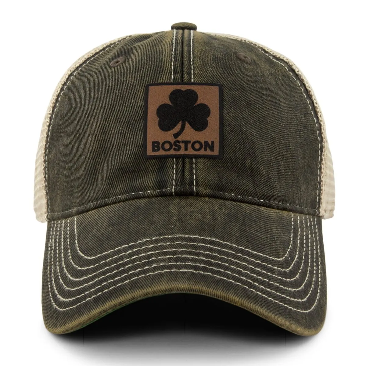 Boston Shamrock Leather Patch Dirty Water Trucker
