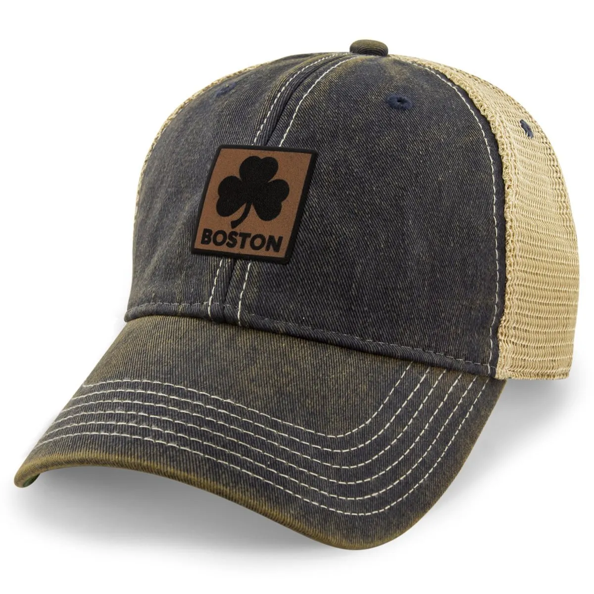 Boston Shamrock Leather Patch Dirty Water Trucker