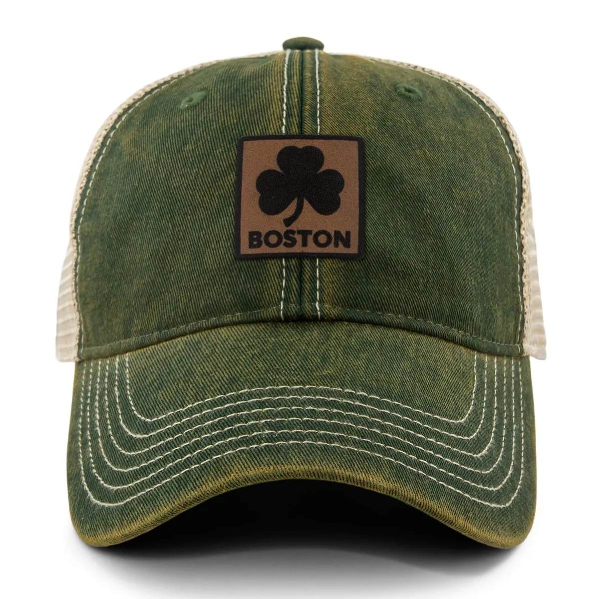 Boston Shamrock Leather Patch Dirty Water Trucker