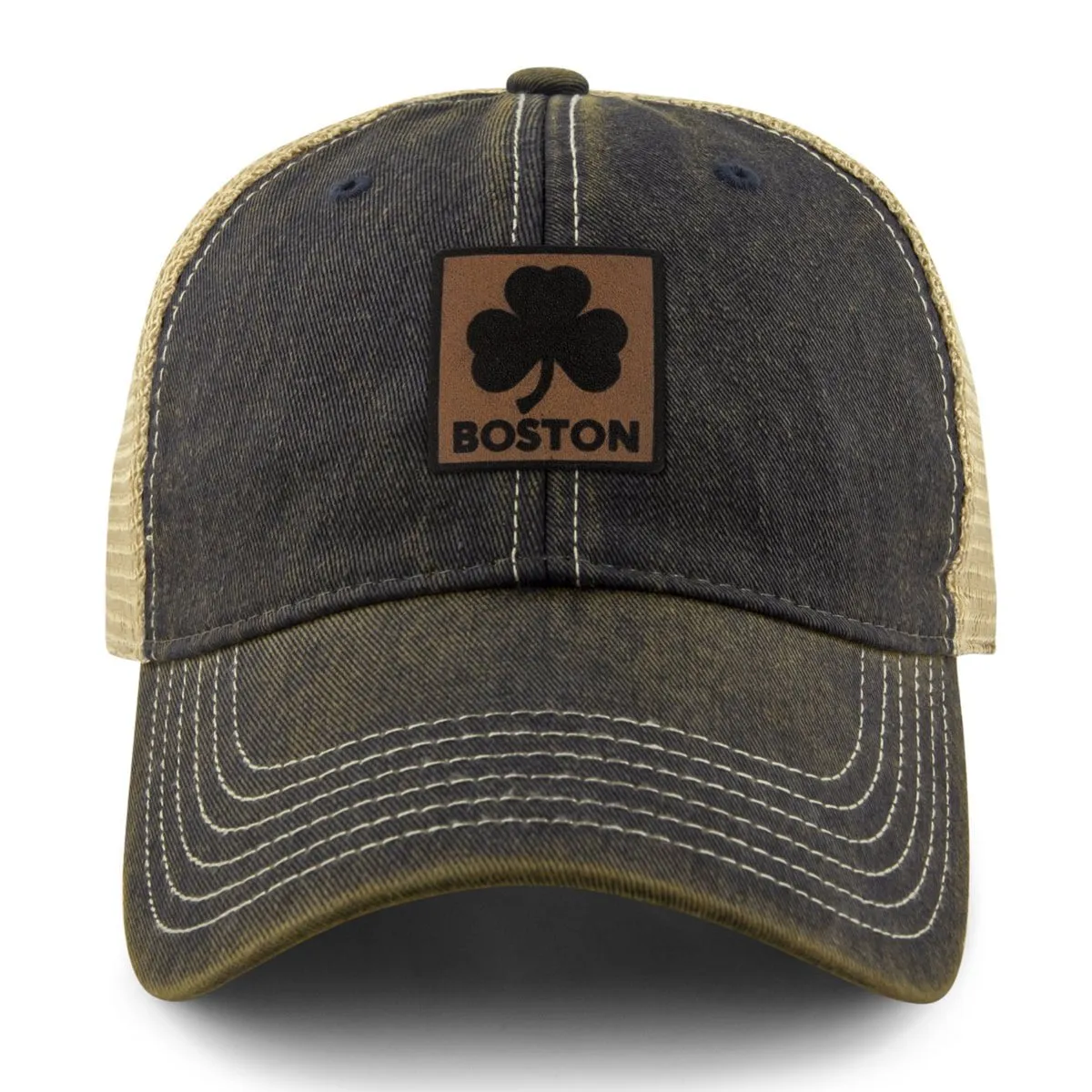 Boston Shamrock Leather Patch Dirty Water Trucker