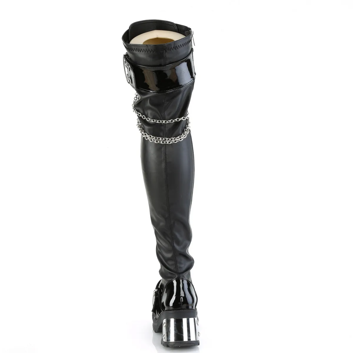 BRATTY-304  Black Stretch Vegan Leather