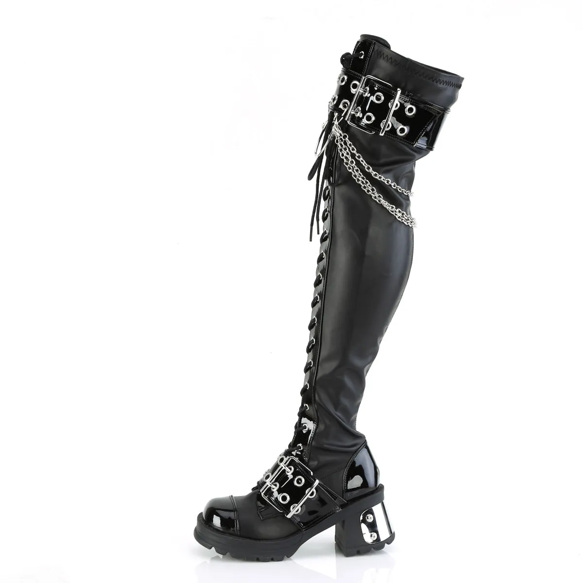 BRATTY-304  Black Stretch Vegan Leather