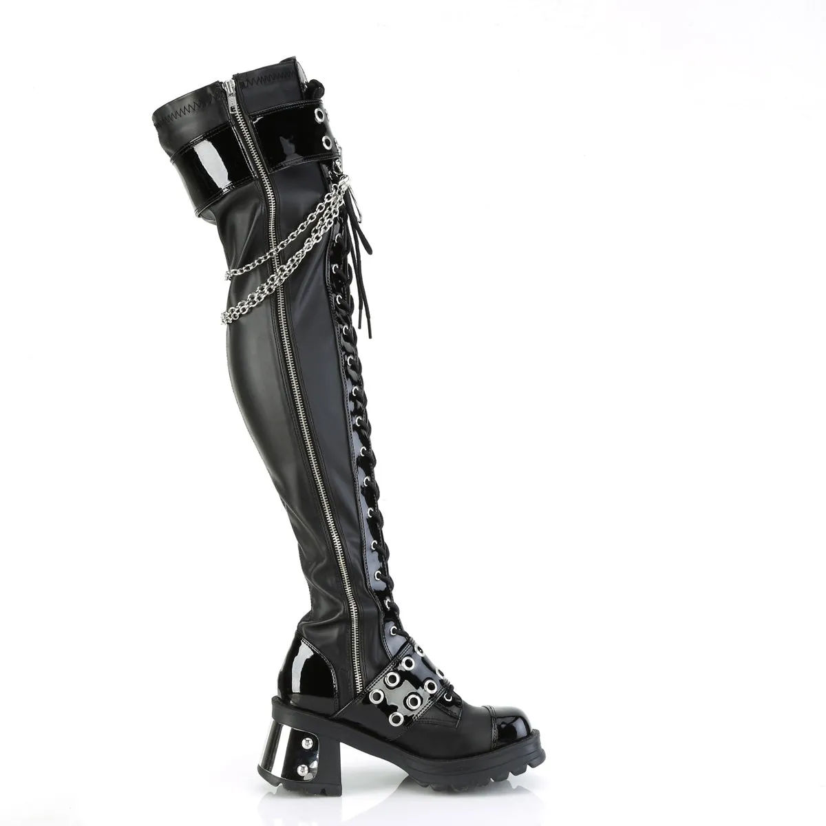 BRATTY-304  Black Stretch Vegan Leather
