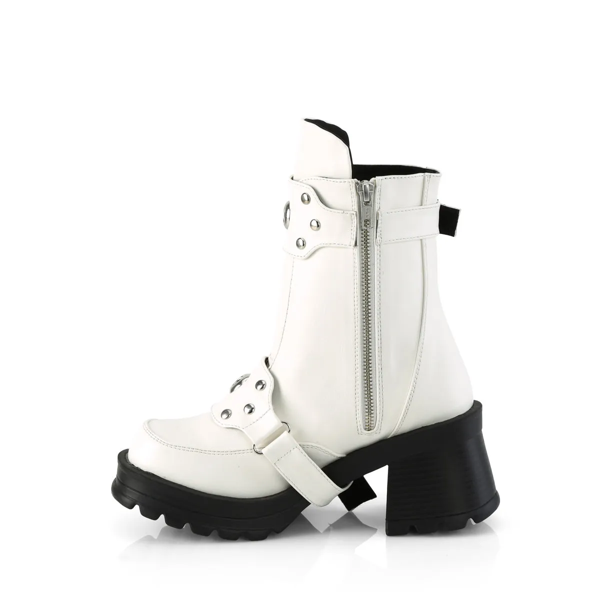 BRATTY-56  White Vegan Leather