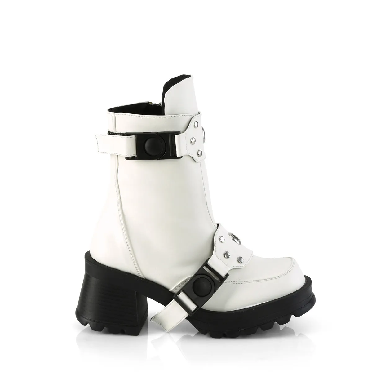 BRATTY-56  White Vegan Leather