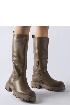 Brown insulated flat knee high boots