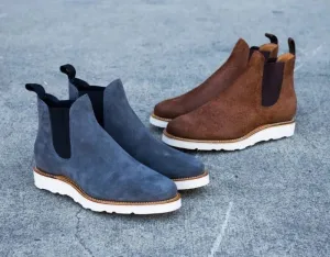 Brown Suede Leather Slip-On Chelsea Boots Sneakers Sole - Boots