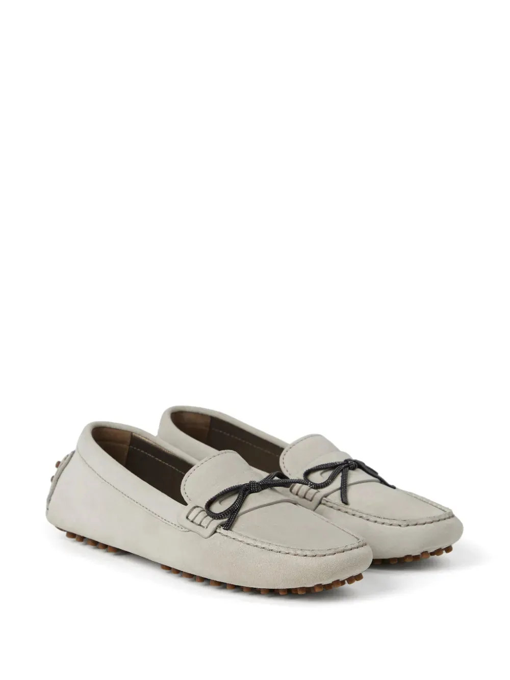 Brunello Cucinelli Monili-embellished suede loafers