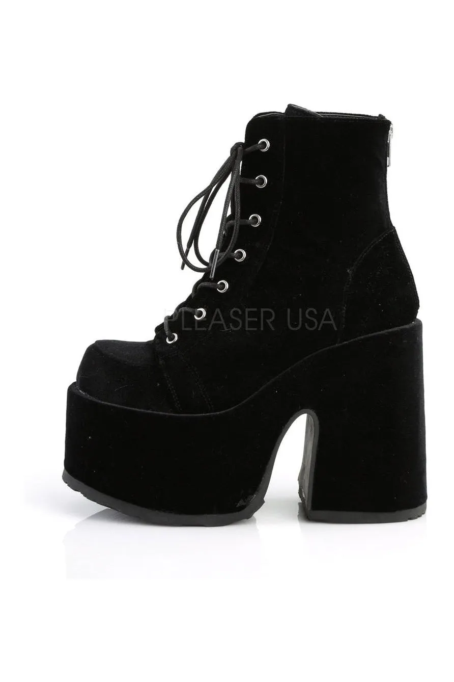 CAMEL-203 Demonia Ankle Boot | Black Velvet