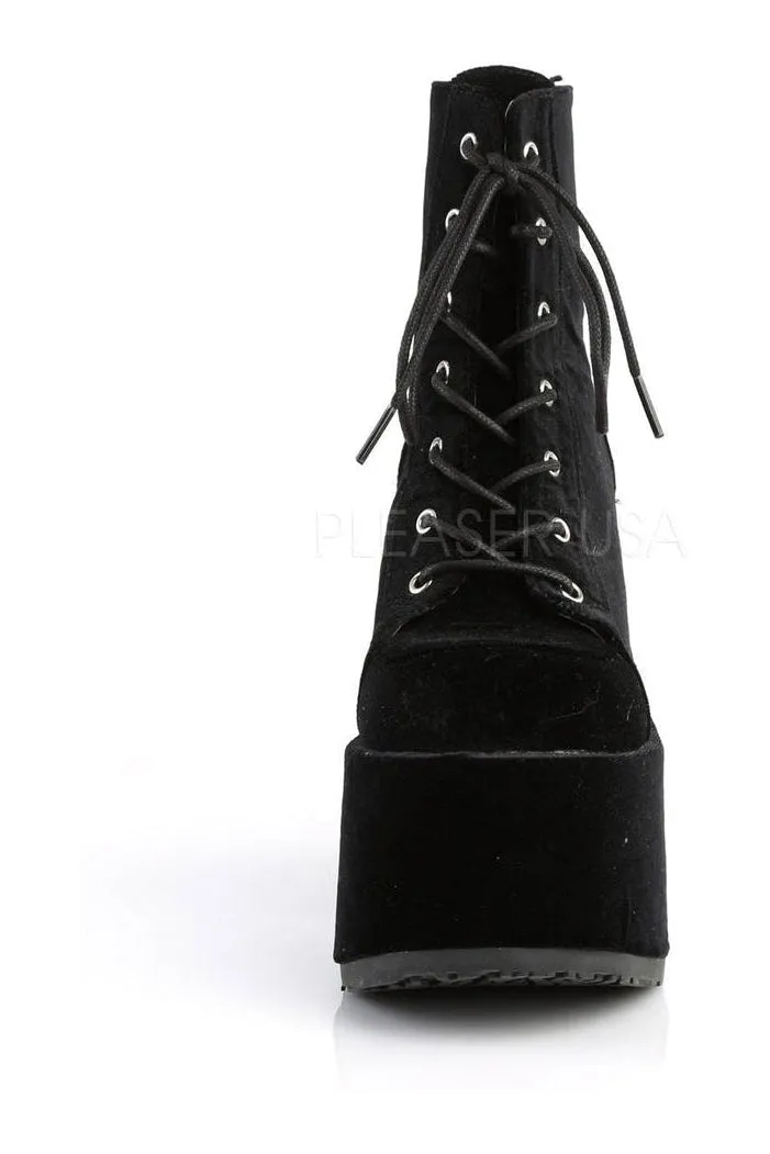 CAMEL-203 Demonia Ankle Boot | Black Velvet