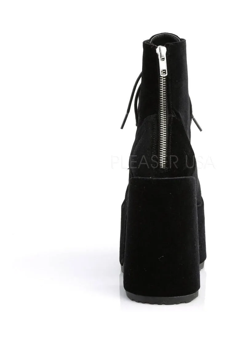 CAMEL-203 Demonia Ankle Boot | Black Velvet
