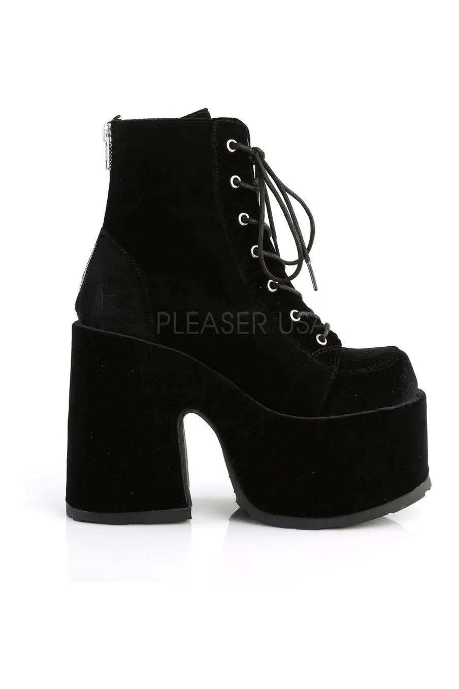 CAMEL-203 Demonia Ankle Boot | Black Velvet