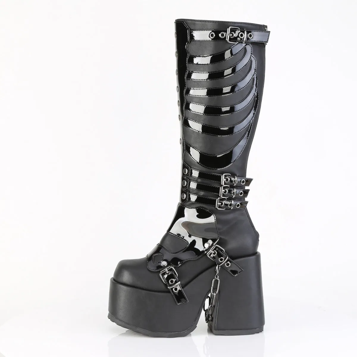 CAMEL-235  Black Vegan Leather-Patent