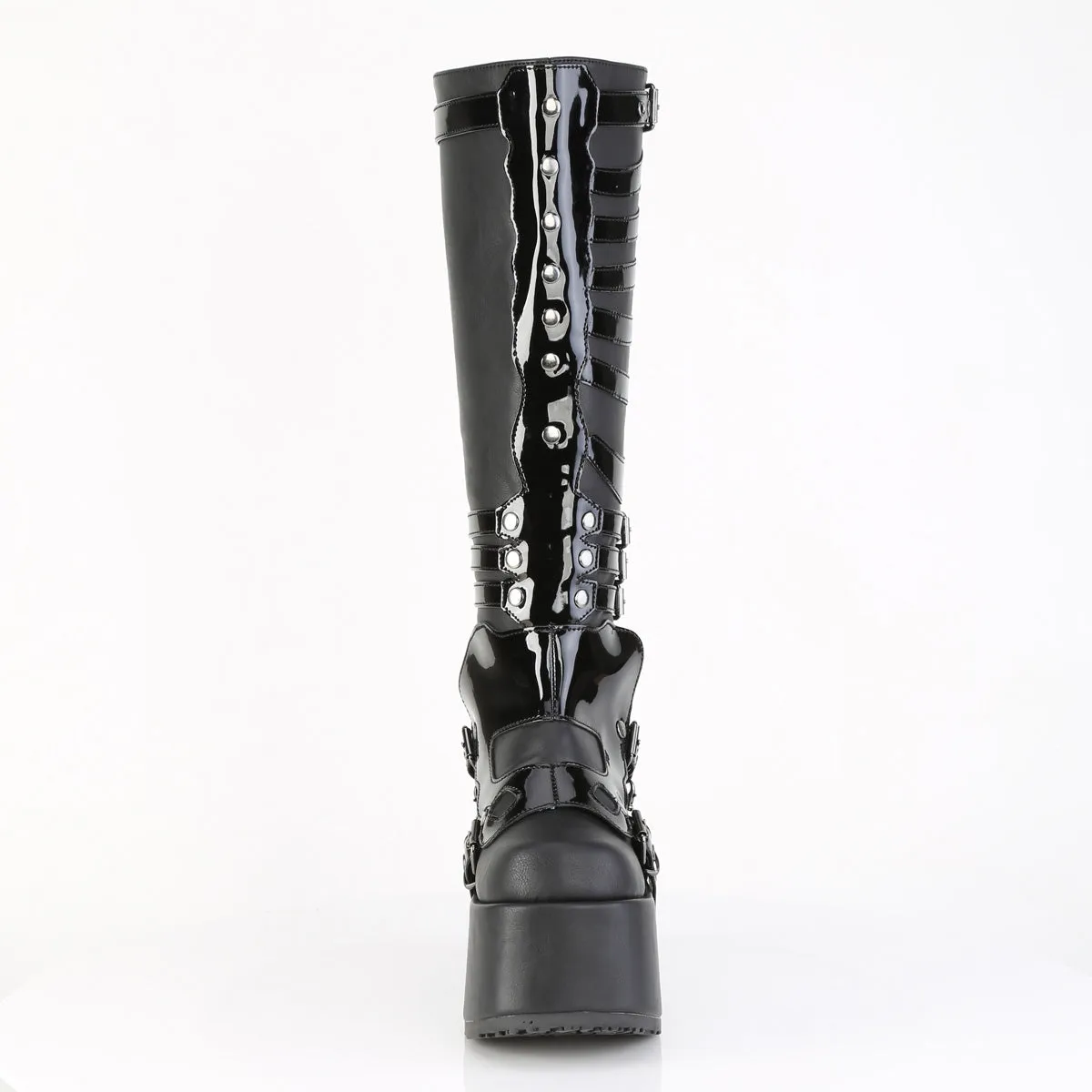 CAMEL-235  Black Vegan Leather-Patent