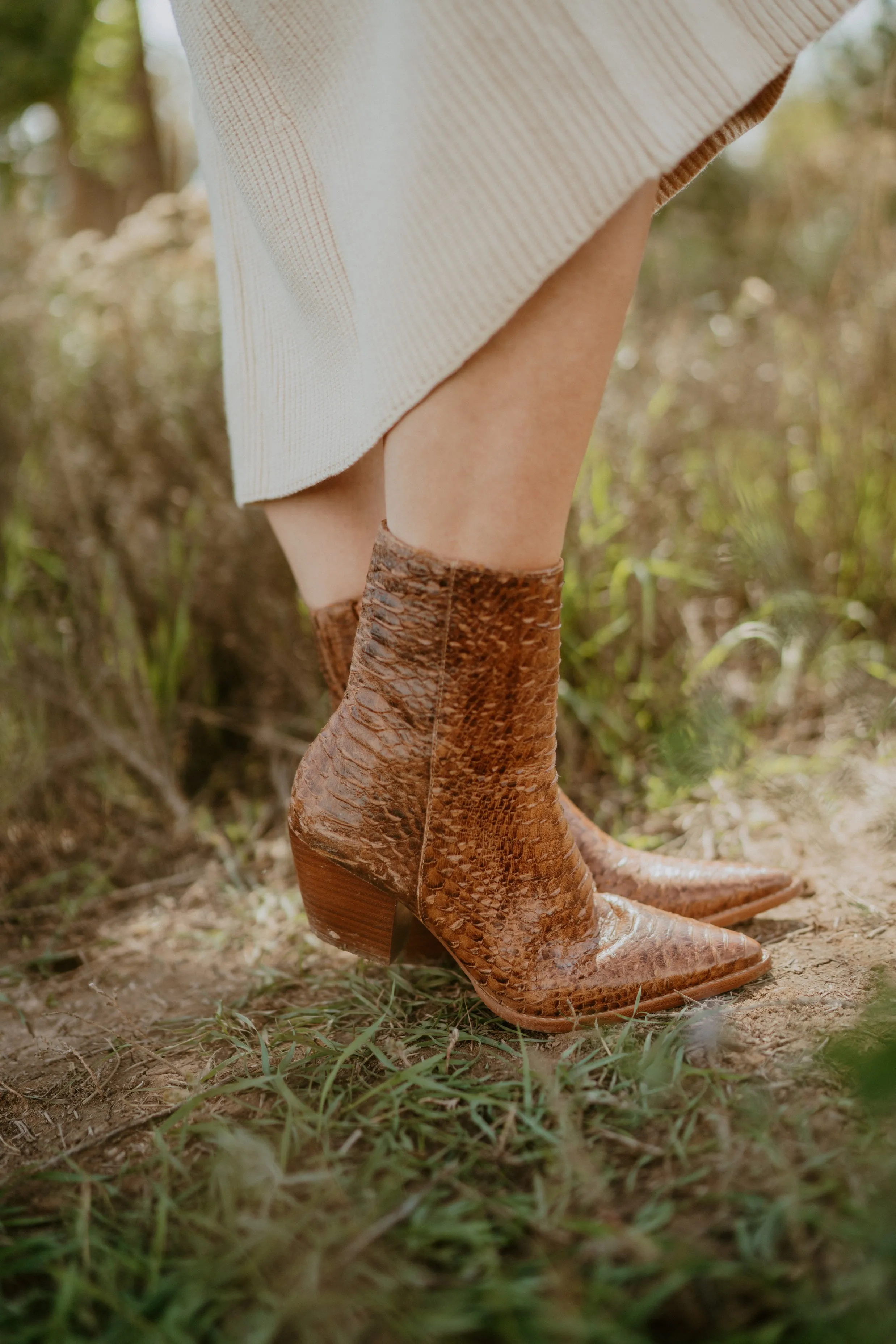Caty Boot | Cognac Snake