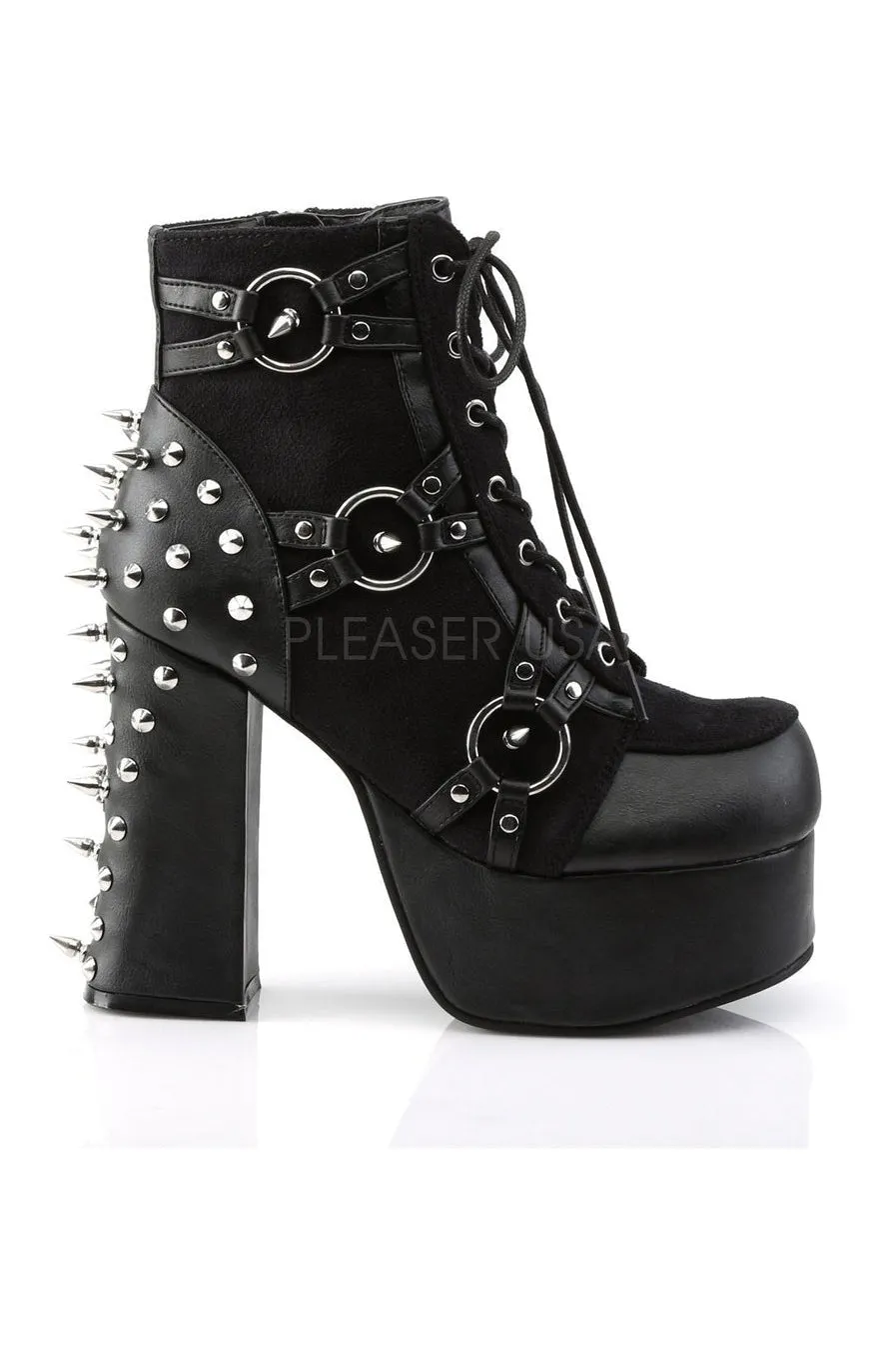 CHARADE-100 Demonia Ankle Boot | Black Fabric