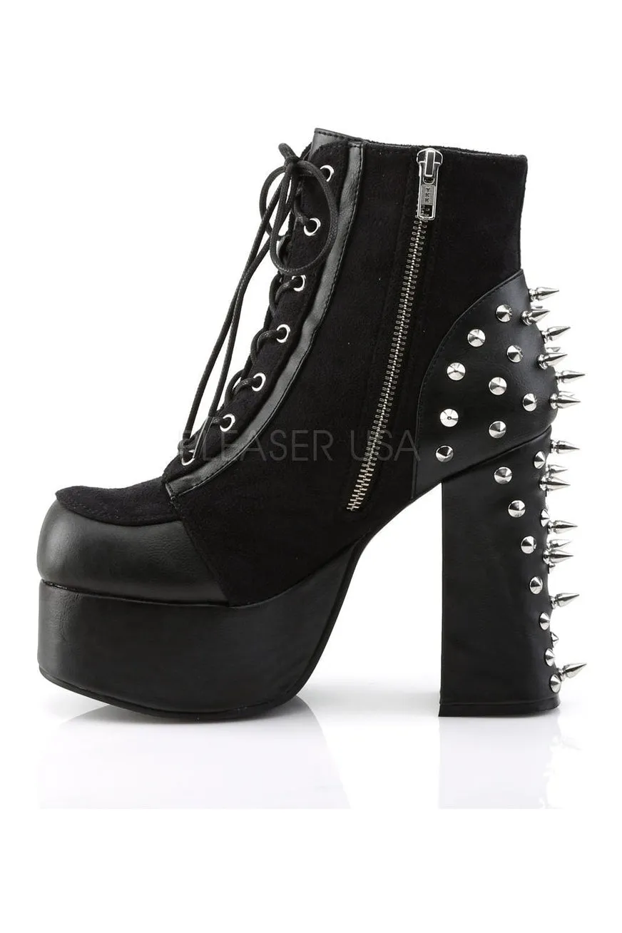 CHARADE-100 Demonia Ankle Boot | Black Fabric