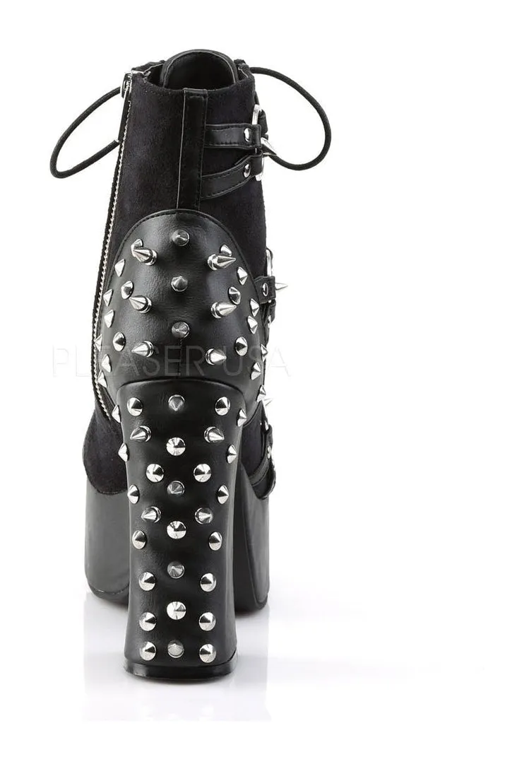 CHARADE-100 Demonia Ankle Boot | Black Fabric
