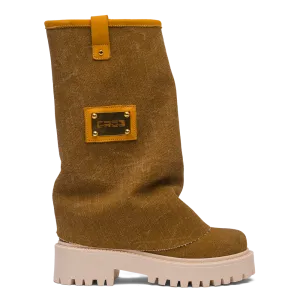 CHUNKY – Denim Boots Brown