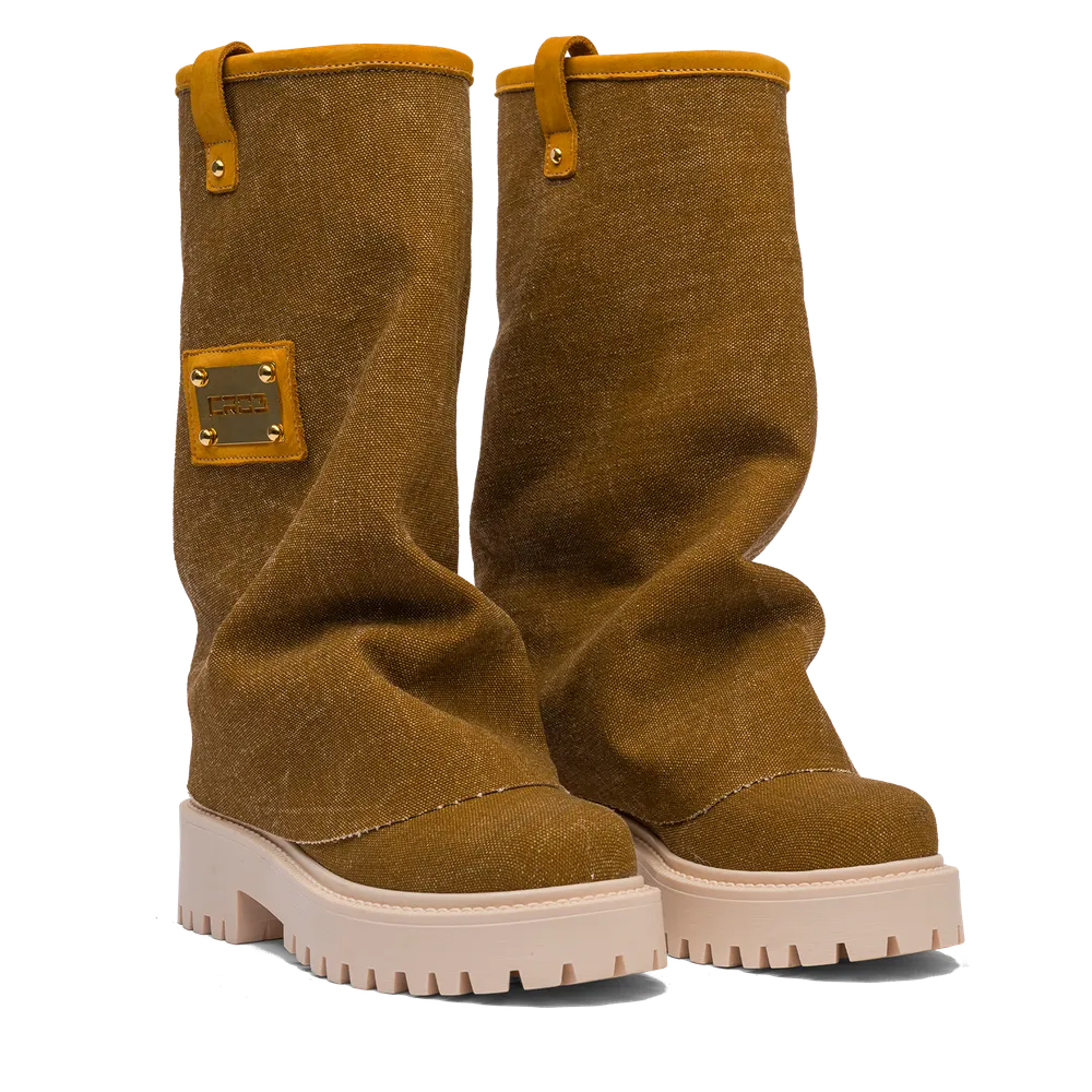 CHUNKY – Denim Boots Brown